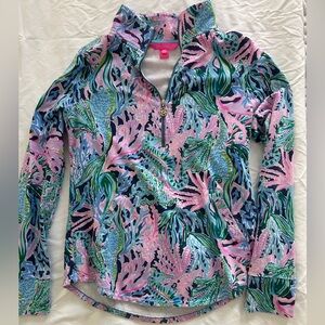 Lilly Pulitzer Vibrant Floral UPF Quarter Zip